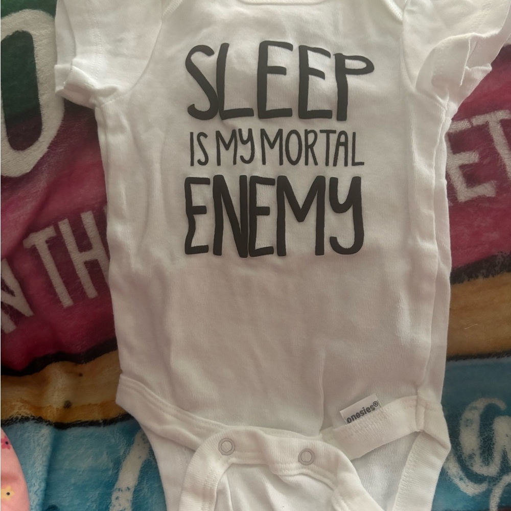 White Onesie with Humorous Print
